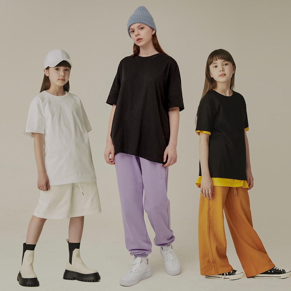 패밀리룩 [필잇 사계절 16수 와이드 반팔티] 키즈120~남녀공용6XL (2color)