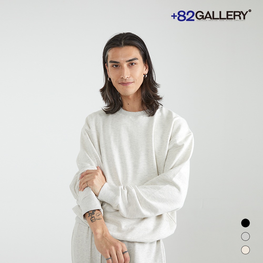 01 [82gallery] 3단 쭈리 맨투맨 Oatmeal Sweatshirt