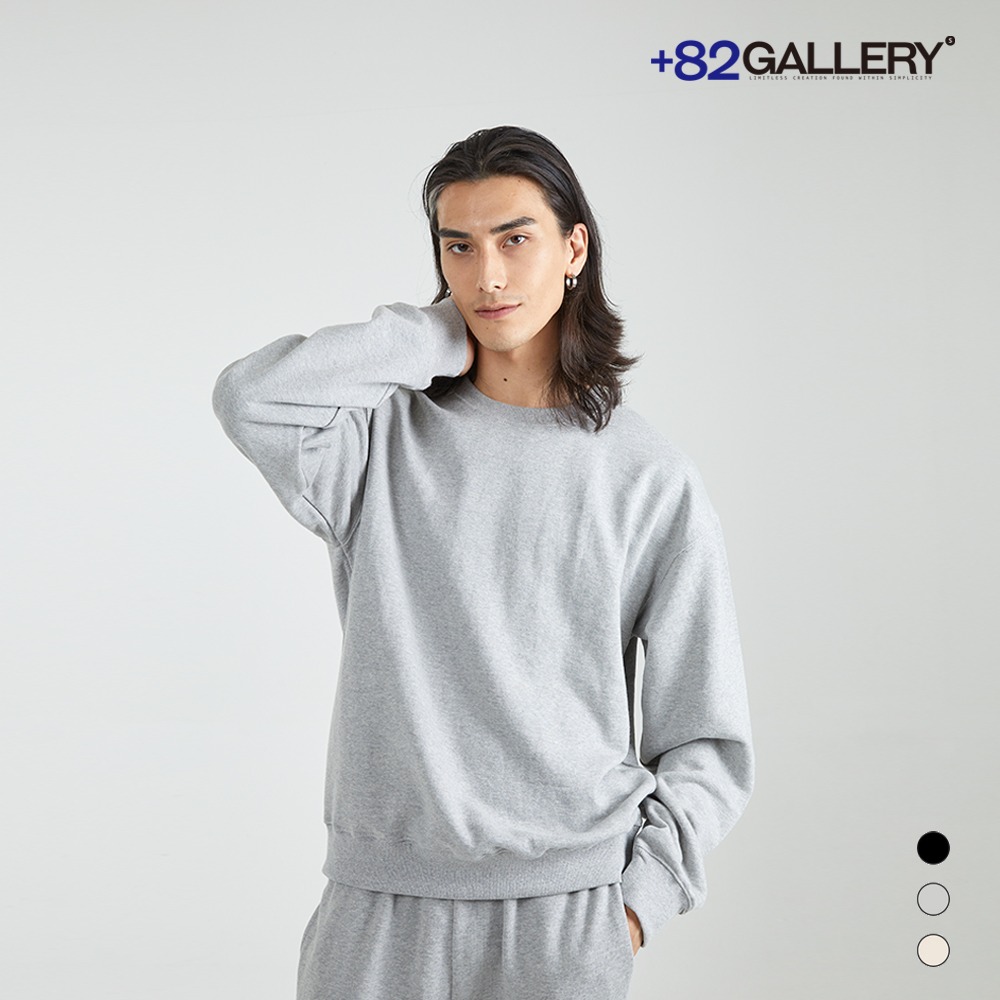 03 [82gallery] 3단 쭈리 맨투맨 Gray Sweatshirt