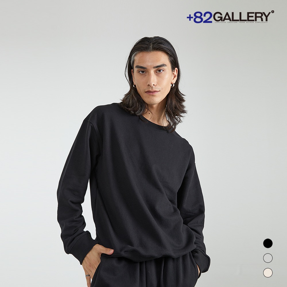 02 [82gallery] 3단 쭈리 맨투맨 Black Sweatshirt
