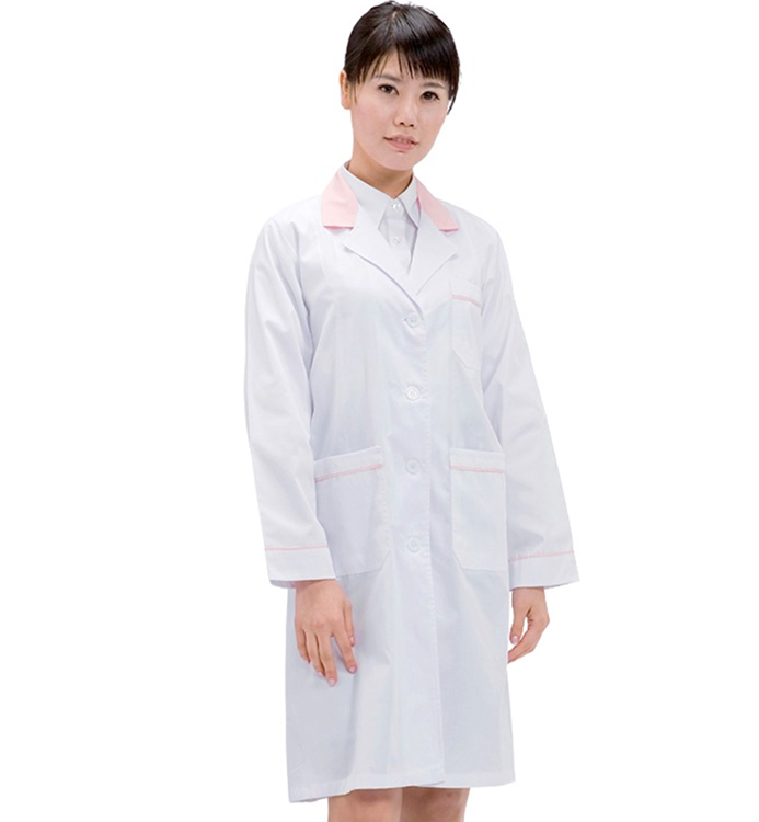배색 여성용 영양사&middot;의사가운 /핑크(SSH-922)